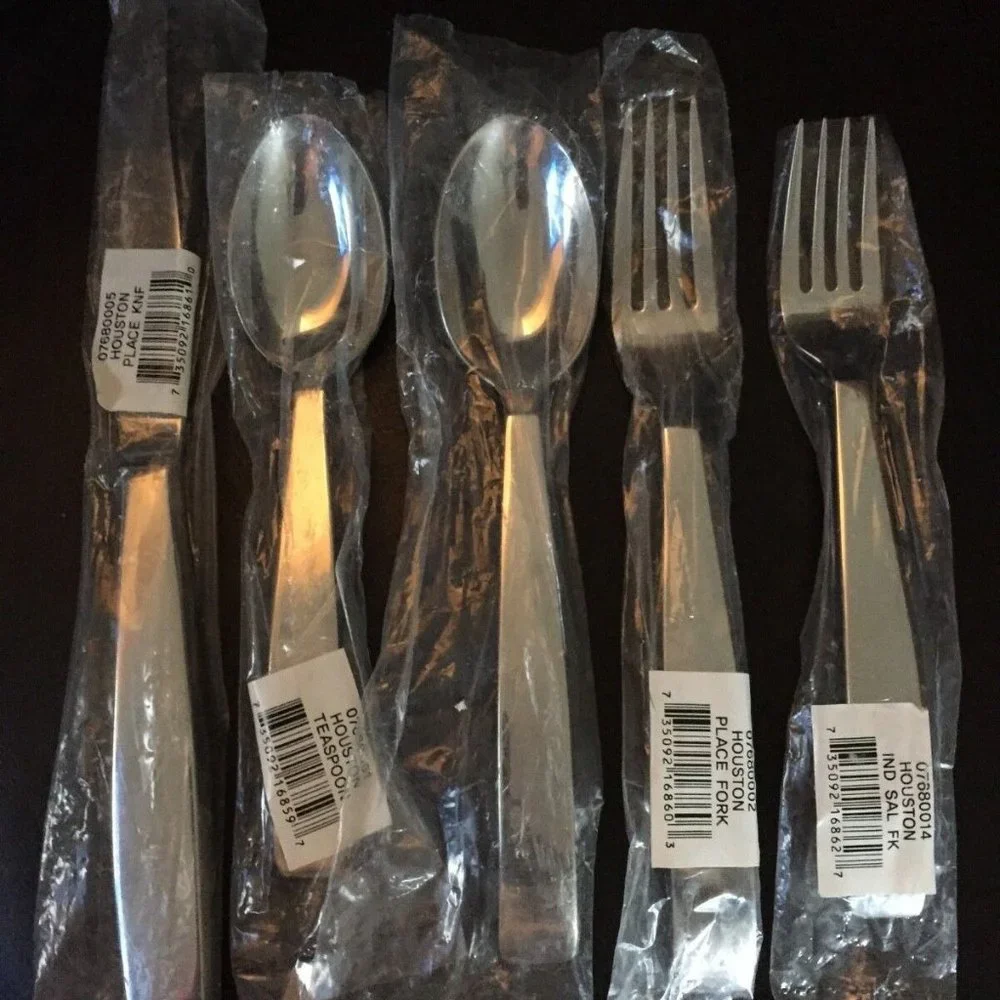New Ralph Lauren HOUSTON Glossy 5 pc Stainless Steel Placesetting
